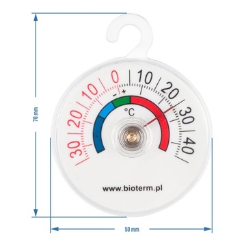Термометр для холодильников и морозильников, диапазон -35°С +45°С, Ø 5см, четкая шкала