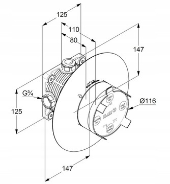 Смеситель для ВАННЫ И ДУША Смеситель скрытого монтажа Kludi Bozz, матовый черный