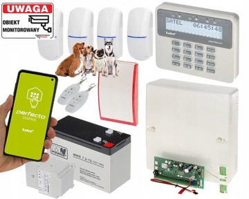 Bezprzewodowy Alarm Satel Perfecta 16-WRL 4 Czujki Odporne Zwierzęta 20Kg