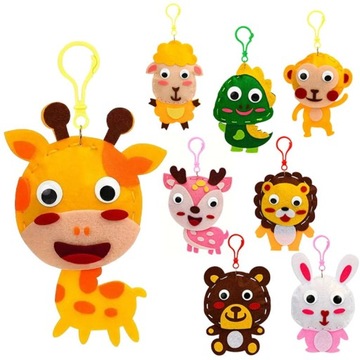 Zwierzęta filcowy zestaw do szycia DIY zawieszki 8 elementów Na prezent