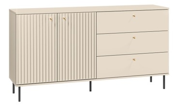 Komoda duża z szafką i szufladami na nóżkach do salonu SOPHIE 04 CASHMERE