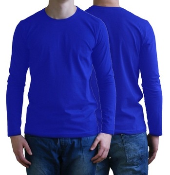 Koszulka z długim rękawem LONGSLEEVE Niebieska XXL
