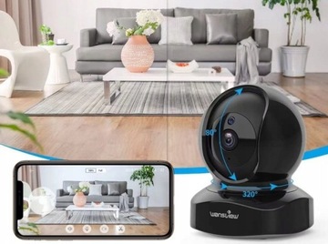Wansview Q5 kamera IP bezprzewodowa kamerka wewnętrzna czarna 1080P 2,4 G