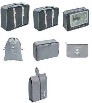 ДОРОЖНЫЙ ОРГАНАЙЗЕР ДЛЯ ЧЕМОДАНА, СУМКИ, ГАРДЕРОБА, НАБОР ИЗ 7 ОДЕЖДЫ И ОБУВИ