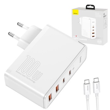 BASEUS SZYBKA ŁADOWARKA GaN PD 100W MOCNY ZASILACZ DO TELEFONU LAPTOPA
