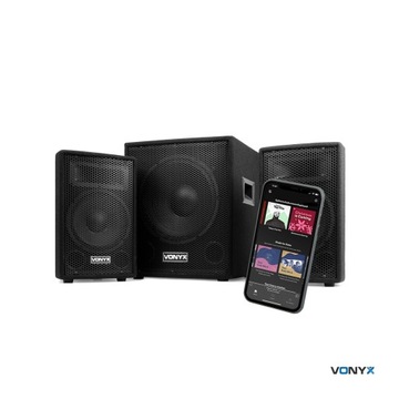 BT USB 2.1 12-дюймовая аудиосистема Vonyx для активных вечеринок