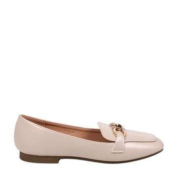 iShoes МОКАСИНЫ ЖЕНСКИЕ С ДЕКОРАЦИЕЙ, ТУФЛИ НА ПЛОСКОЙ ПЛОСКОЙ ПЛОСКОСТИ, БЕЖЕВЫЕ, СВЕТЛО-СЕРЫЕ.