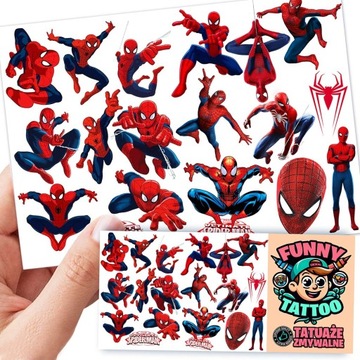 TATUAŻE DLA DZIECI ZMYWALNE TYMCZASOWE SPIDERMAN