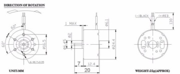 Вибрационный двигатель постоянного тока 5 В RF-300CA