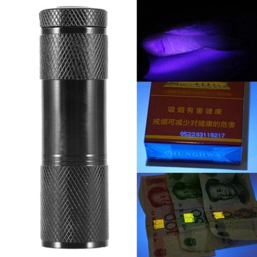 Latarka UV 4,5 V 9 LED Mini Expert Jade Torch 365-400 nm do 6C