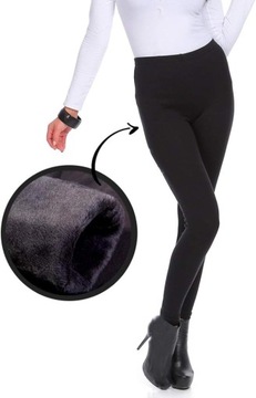 Legginsy OCIEPLANE FUTERKIEM ciepłe grube GETRY zimowe BAMBUSOWE 2XL/3XL
