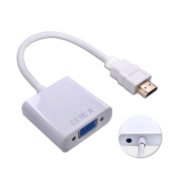 HDMI na VGA PRZEJŚCIÓWKA konwerter AUDIO+ JACK 3,5