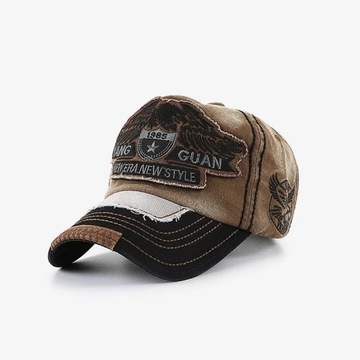 JAMONT Męska czapka z daszkiem w stylu retro, sprana, dopasowana czapka, czapka typu snapback dla mężczyzn Bone