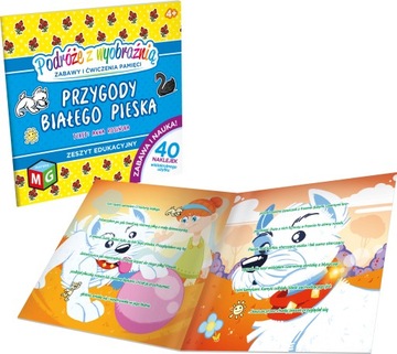 Książka BIAŁY PIESEK + NAKLEJKI ćwiczenie pamięci