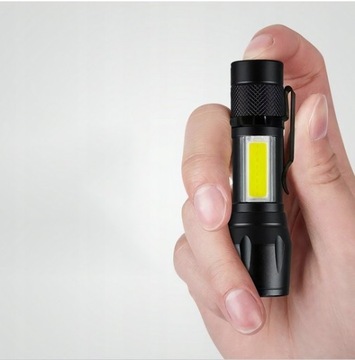 ТАКТИЧЕСКИЙ СВЕТОДИОДНЫЙ ФОНАР ЗУМ, БОКОВОЙ ЗАЖИМ, ПЕРЕЗАРЯЖАЕМЫЙ USB