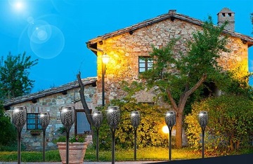 Садовый декоративный фонарь с солнечным светом и пламенем, 2 шт.