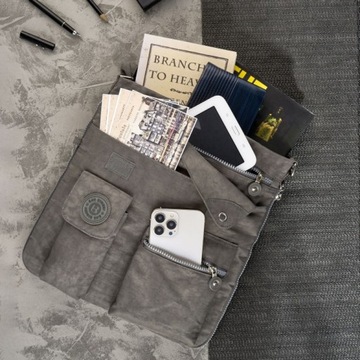 ВМЕСТИТЕЛЬНАЯ СЕРАЯ УНИВЕРСАЛЬНАЯ СУМКА ДЛЯ МОЛОДЕЖИ