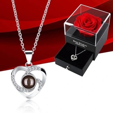 ВЕЧНАЯ РОЗА В СТЕКЛЯНЕ ОЖЕРЕЛЬЕ ПОДАРОК ​​ЦВЕТЫ ПОДАРОК ​​НА ЖЕНСКИЙ ДЕНЬ