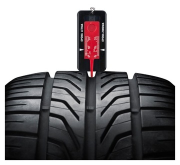 Miernik Głębokości Bieżnika do Kół Opon Zawieszka Brelok Czarny Redats