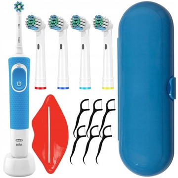 ELEKTRYCZNA SZCZOTECZKA DO ZĘBÓW ORAL-B VITALITY 100 KOŃCÓWKI ETUI DODATKI