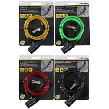 Велосипедный замок Dunlop Spiral с ключом длиной 90 см.