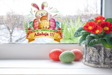 РОЖДЕСТВЕНСКАЯ НАКЛЕЙКА АЛЛИЛУЙЯ КРОЛИК КАК НАРИСОВАННЫЙ