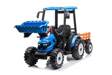 MEGA Traktor na akumulator dla dzieci Z Przyczepą D68 Niebieski 24V 2x200W