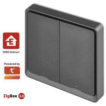 Интеллектуальный переключатель сцен EMOS IP-2002ZB, ZigBee 3.0, двухкнопочный
