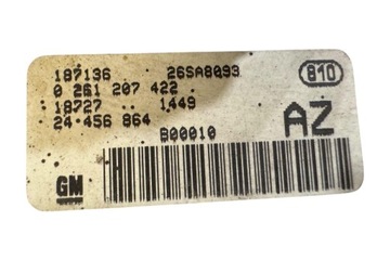 JEDNOTKA MOTORU ECU OPEL AGILA (A) (H00) 24456864 1.0L GASOLINE 43KW 2001