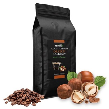 Kawa ziarnista 1kg Smakowa Orzech Laskowy 100% Arabica Śweżo palona Tommy
