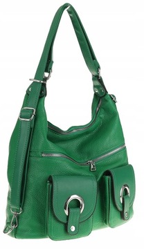 SARA MODA Elegancka Torebka Damska Plecak Worek 2w1 6895 Green