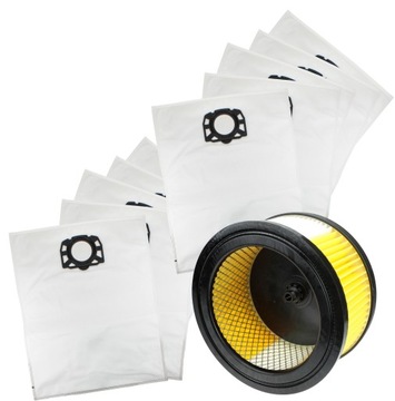 10x WORKI + FILTR OKRĄGŁY DO KARCHER WD4 WD5