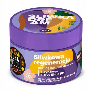 Tutti Frutti śliwka i cynamon regenerujący peeling cukrowy do ciała 300g