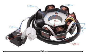 СТАТОР СТАТОР СКУТЕР 4T GY6 BARTON 50