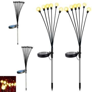 4x lampa solarne ogrodowe ozdoda wbijane firefly dekoracje ogrodowe 10 led
