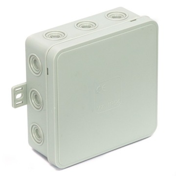 Puszka elektryczna hermetyczna 100x100x40 instalacyjna IP54 12-wejść szara