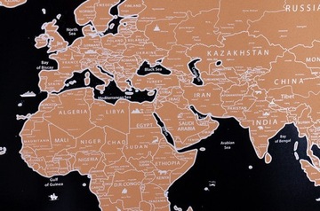 КАРТА МИРА XXL SCRATCHEA — ОГРОМНЫЙ ПОСТЕР В ТРУБЕ + АКСЕССУАРЫ + БУЛАВКИ