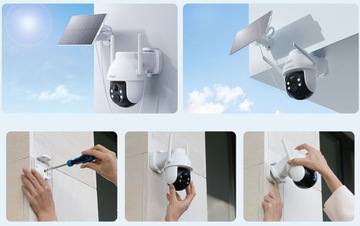 НАРУЖНАЯ СОЛНЕЧНАЯ ВРАЩАЮЩАЯСЯ КАМЕРА WIFI 2K 3MPx ВОДОНЕПРОНИЦАЕМАЯ 4x ZOOM 2 шт.