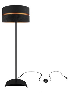 Lampa Stojąca Podłogowa Nowoczesna CZARNO ZŁOTA