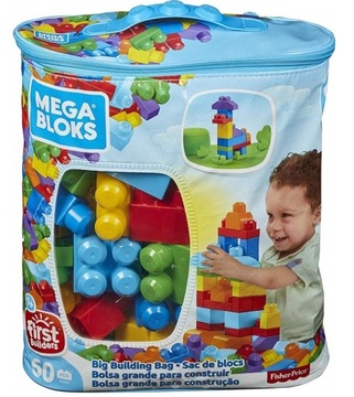 Mega Bloks DCH55 Torba Turkus + Klocki 60 el