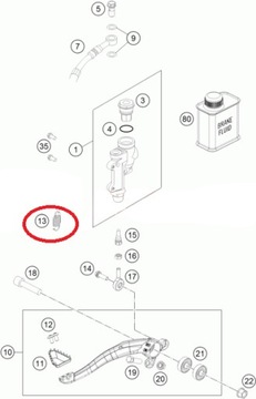 ПРУЖИНА ЗАДНЕГО ТОРМОЗНОГО РЫЧАГА KTM SX XC EXC XC-W SX-F XC-F XCF-W EXC-F SMR
