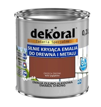 DEKORAL EMAKOL FARBA OLEJNA ORZECH SR. 0,2 L