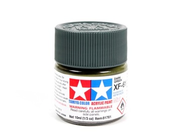 MODELARSKA FARBA AKRYLOWA ZIELONA MATOWA TAMIYA 10ml XF-61 DARK GREEN (M)