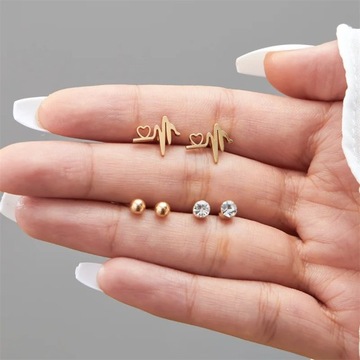 Stainless Steel Gold Color Mini Stud Earrings Cute