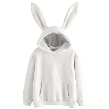 Królik Ucha Bluzy Kawaii Różowy Bunny Bluzy Kobiet