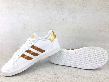 ADIDAS GRAND COURT 2.0 GY2578 BUTY BIAŁE ZŁOTE TRAMPKI TENISÓWKI