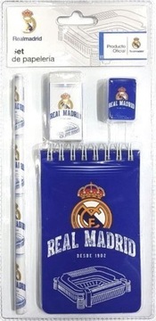 ZESTAW 4 el Ołówek Gumka Notes Temperówka REAL MADRYT