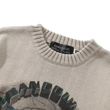 Autumn Winter Men's Dark Statue Printing Knit High