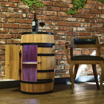 Деревянная барная стойка со светодиодными дверцами RGB