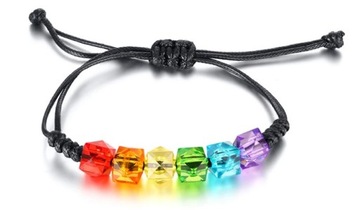 Bransoletka unisex LGBT tęcza sznurek